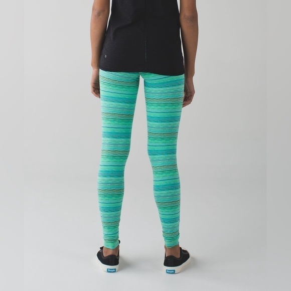 Lululemon Wunder Under Pant Space Dye Twist Dragonfly Naval Blue Green Sz 4 Rare - Picture 2 of 11